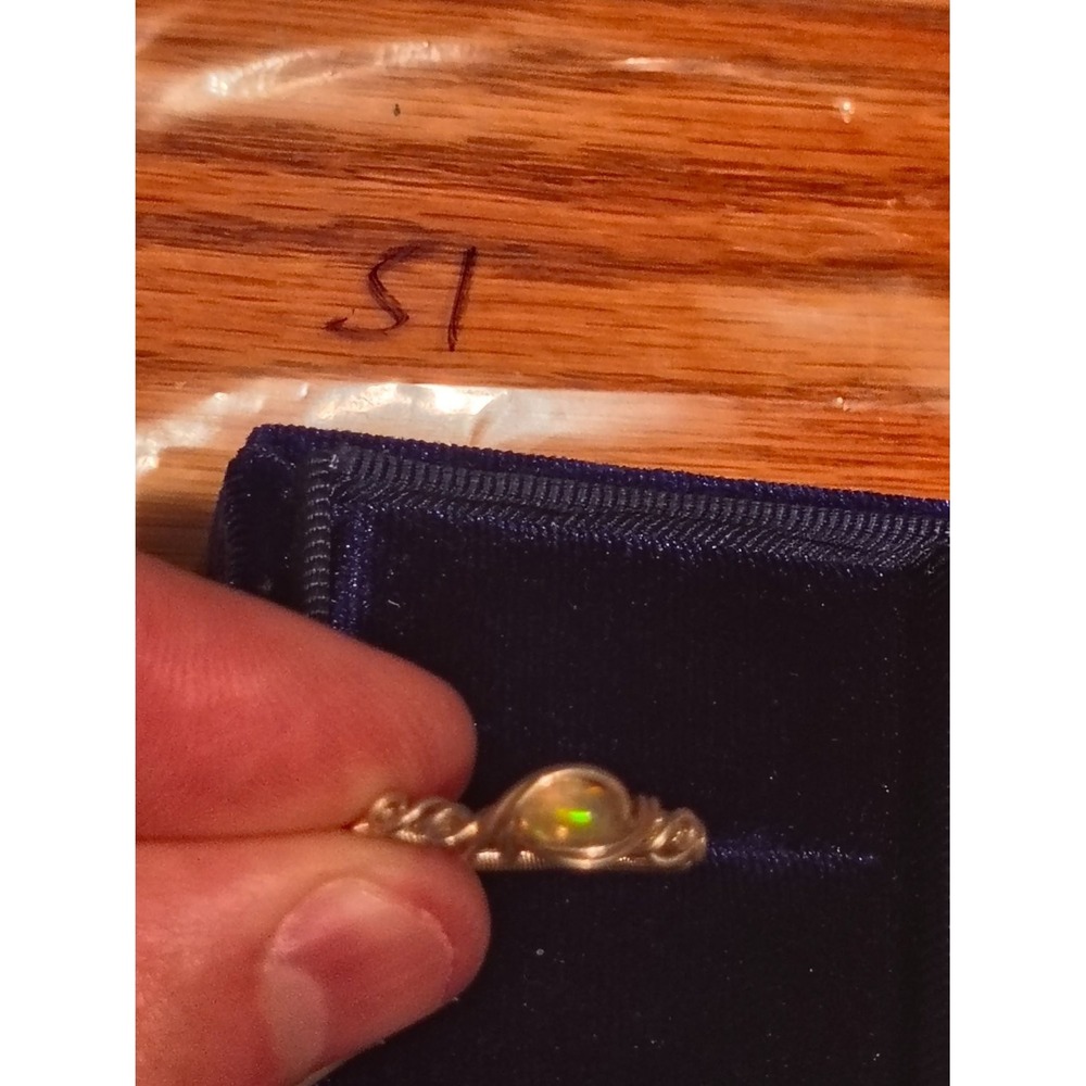 925 Handmade Wire Wrapped Opal Ring Size 7 Handcrafted Artisan Construction